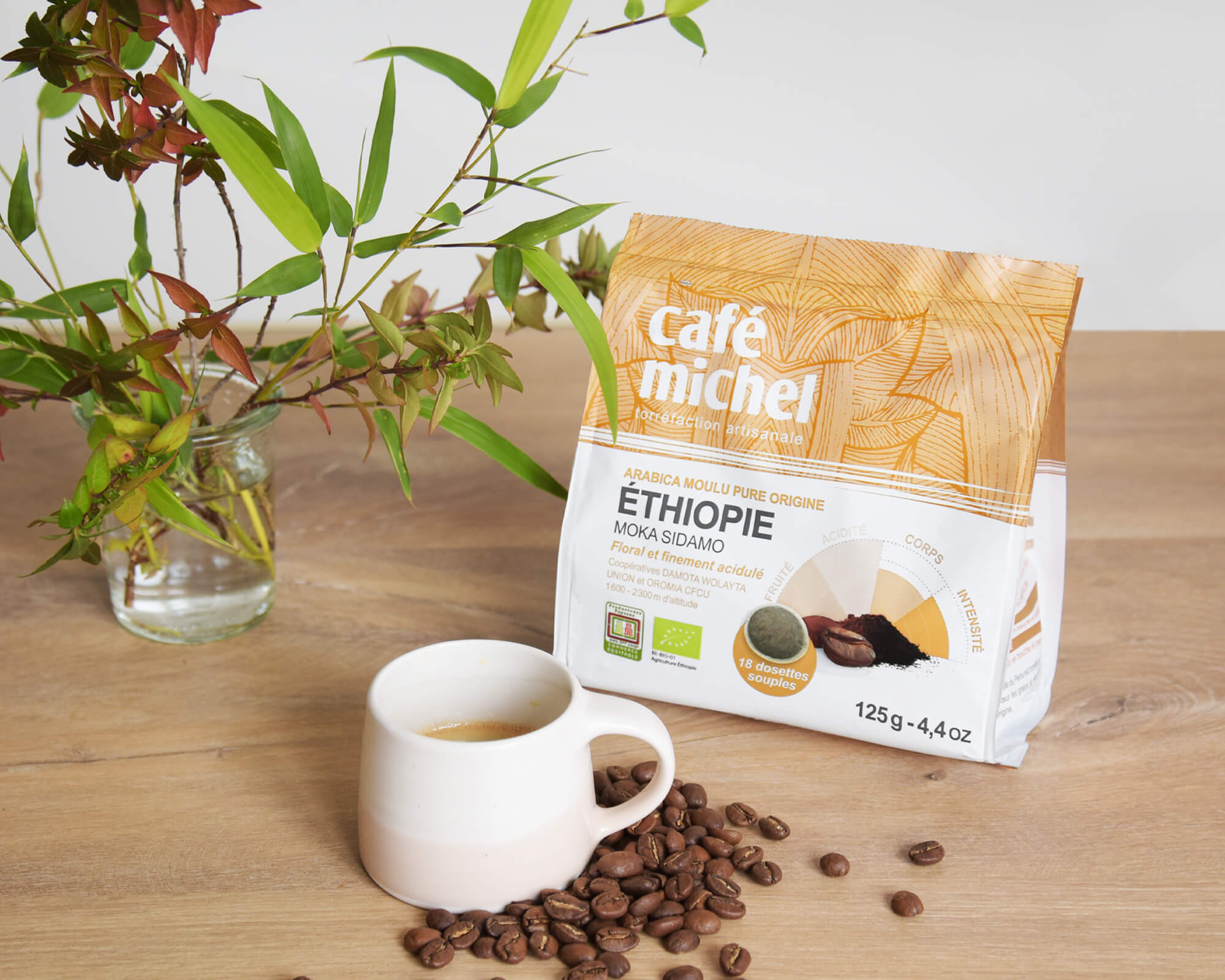 Le café bio Sir Oscar 100% arabica d'Ethiopie en dosettes souples  compatibles Senseo®