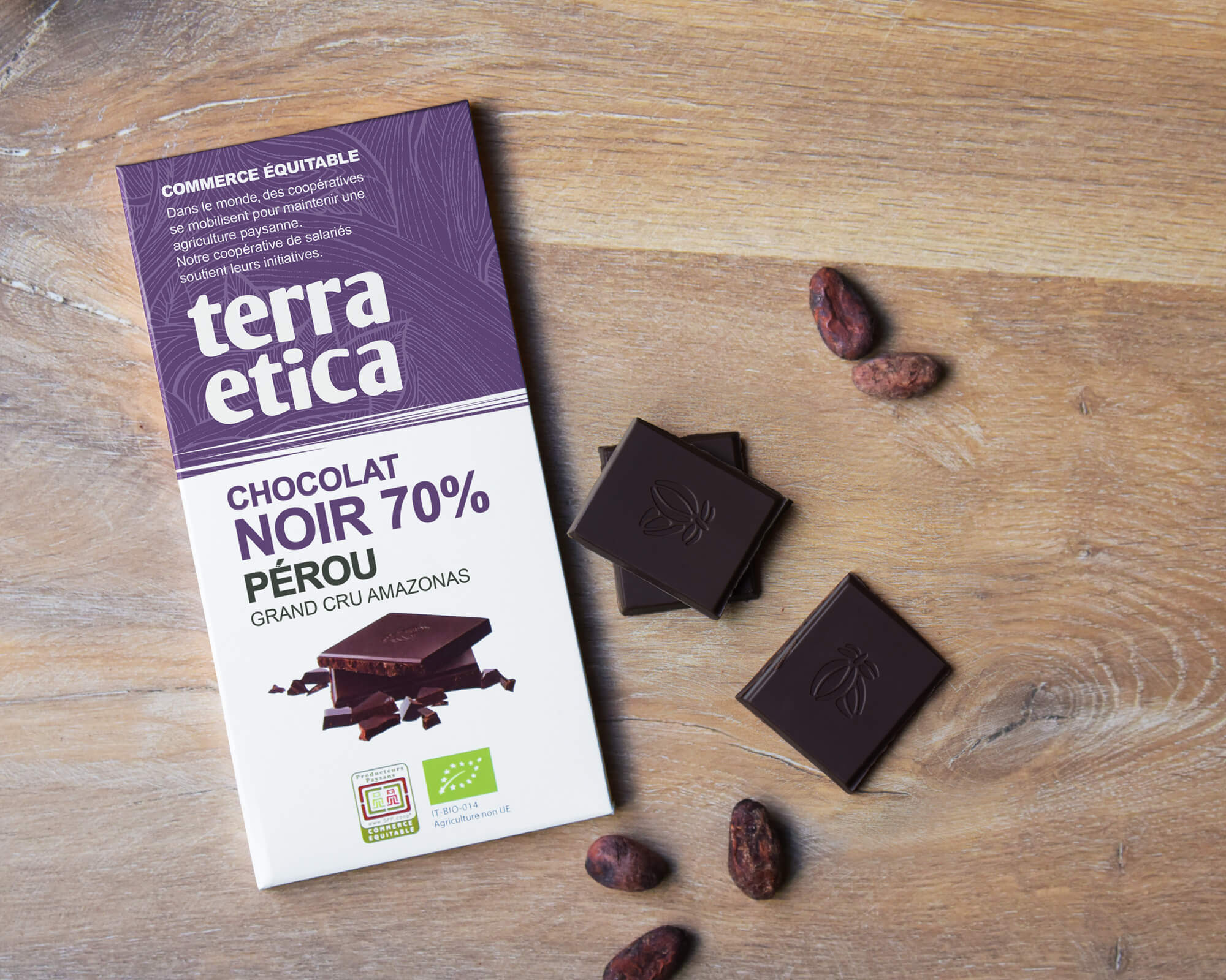 Chocolat Bio équitable: Pérou noir 68% - Durig Chocolatier