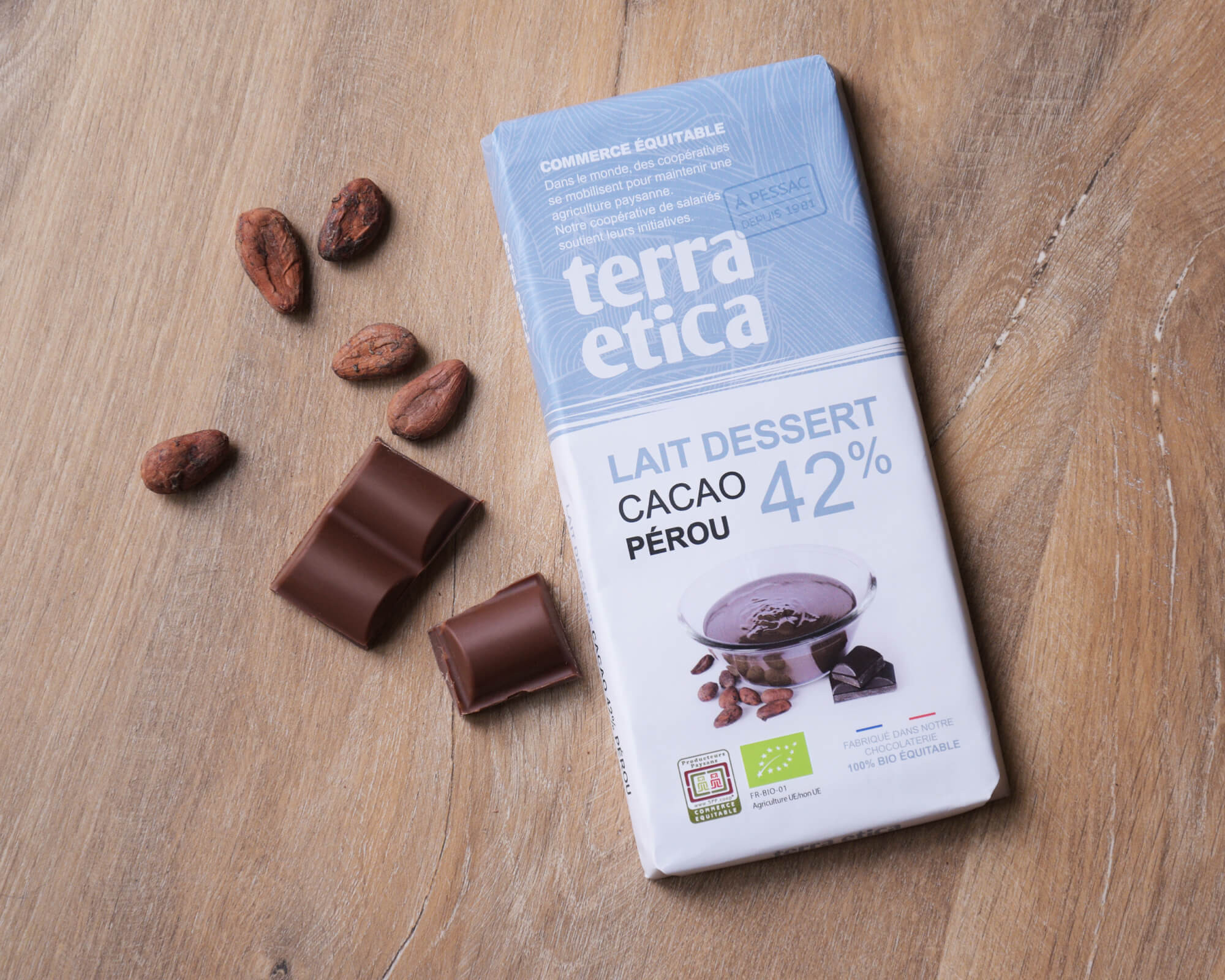 Tablette chocolat lait bio - noisettes - La Torréfaction